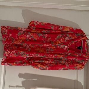 Floral Red Midi Dress